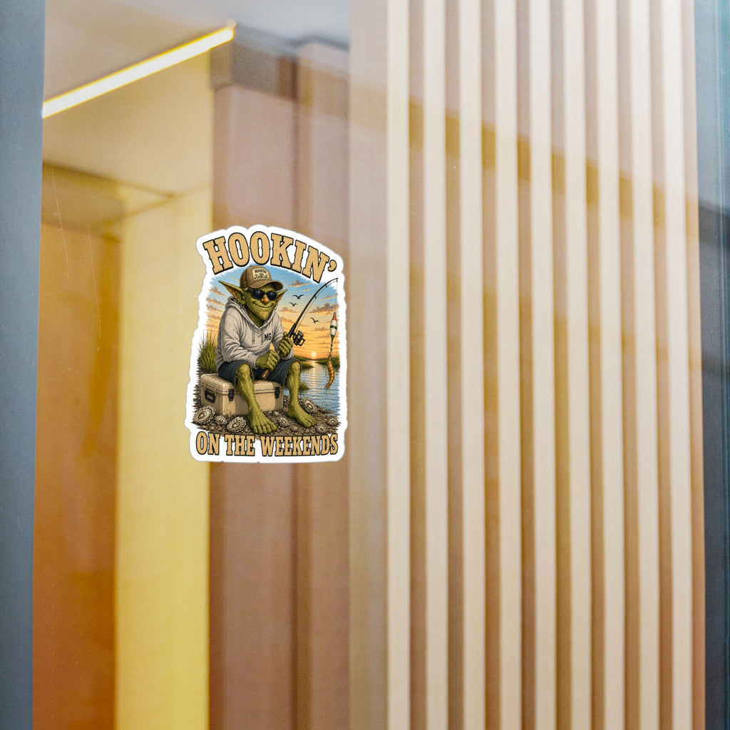 Hookin' on the Weekends Fishing Sticker