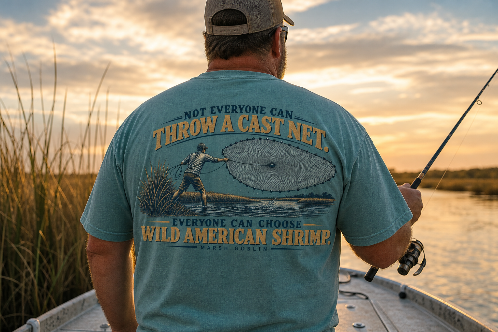 Throw a Cast Net – Wild American Shrimp Tee