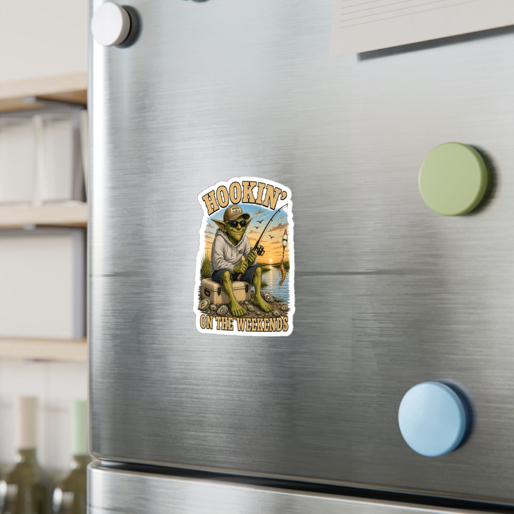 Hookin' on the Weekends Fishing Sticker